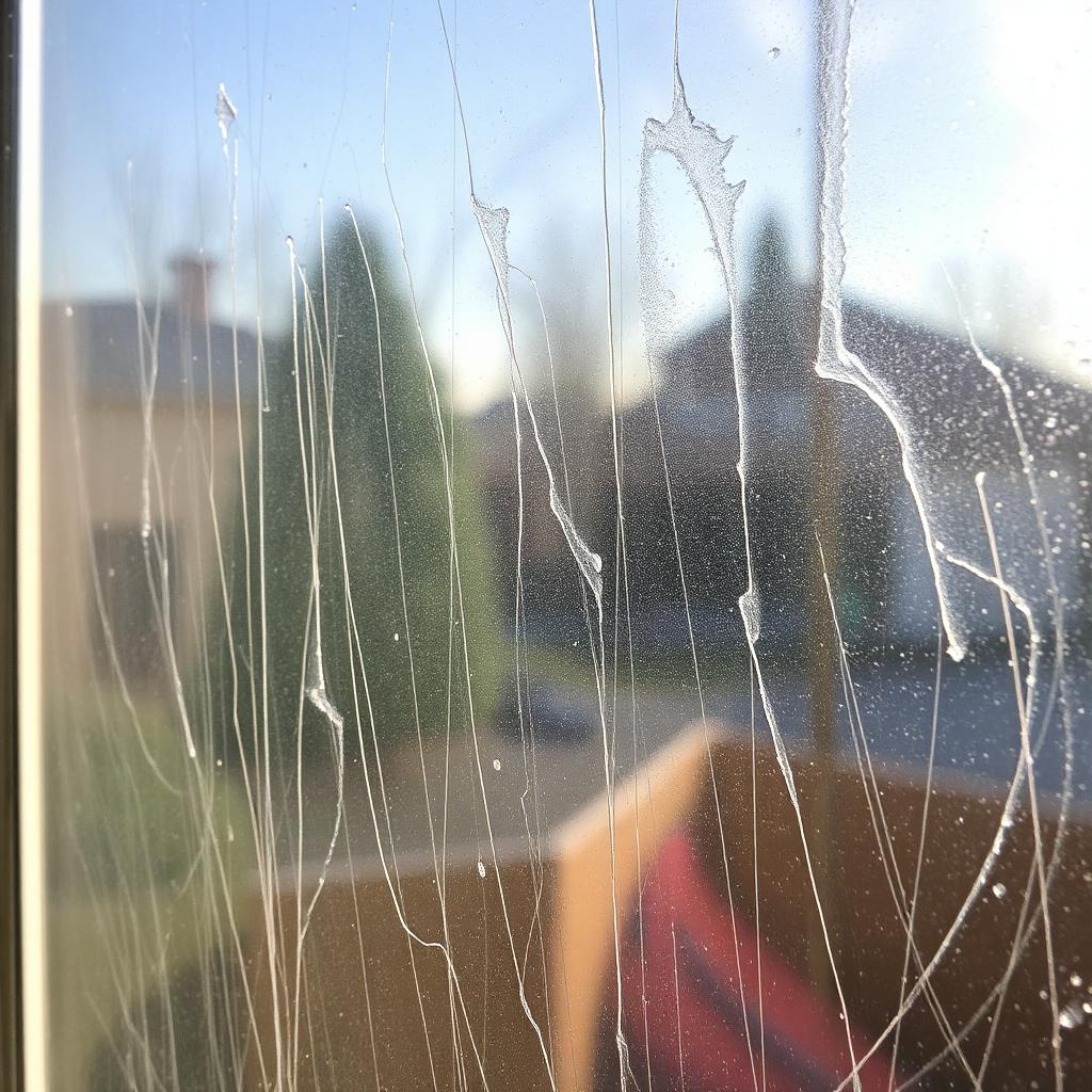 Dirty window before cleaning