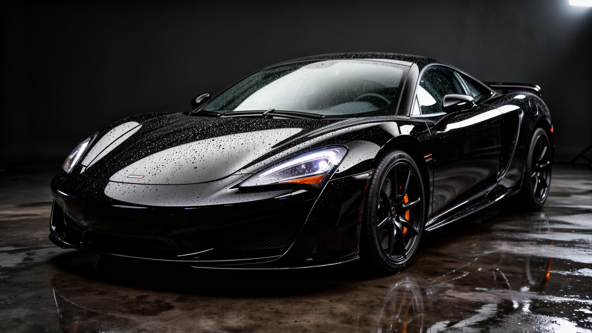 Glossy black luxury sports car detailed by Brax Clarity